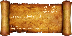 Ernst Edvárd névjegykártya
